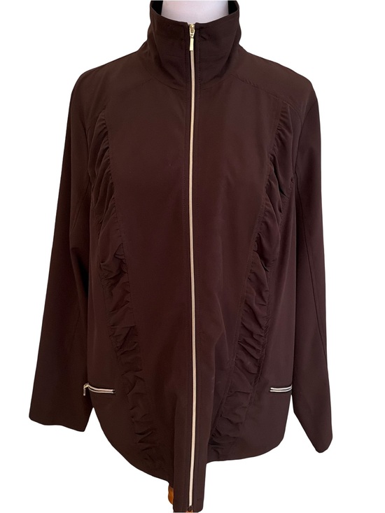 Chico's Jackets & Blazers - Chico's Zenergy Dark Brown Water Repellent Zip Front Utility Jacket Size 3